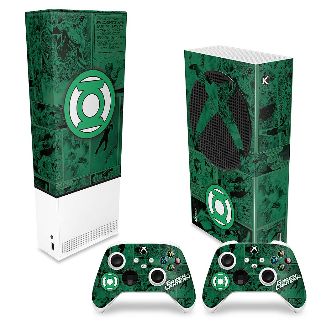 KIT Capa Anti Poeira e Skin Anti-Rage Xbox Series S Vertical - Lanterna Verde Comics