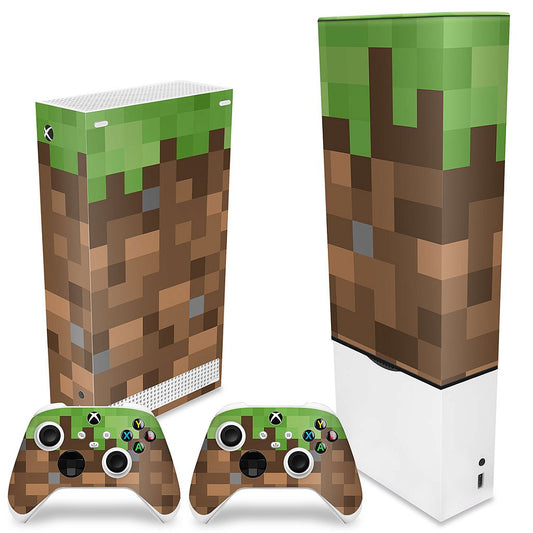 KIT Xbox Series S Capa Anti Poeira e Skin Anti-Rage Vertical - Minecraft