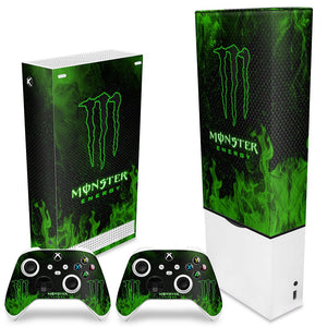KIT Capa Anti Poeira e Skin Anti-Rage Xbox Series S Vertical - Monster Energy Drink - Pop Arte Skins - foto 2