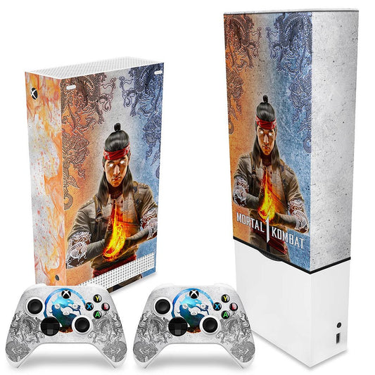 KIT Xbox Series S Capa Anti Poeira e Skin Anti-Rage Vertical - Mortal Kombat 1