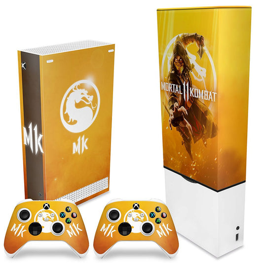 KIT Capa Anti Poeira e Skin Anti-Rage Xbox Series S Vertical - Mortal Kombat 11