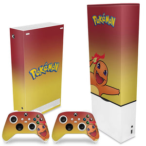 KIT Capa Anti Poeira e Skin Anti-Rage Xbox Series S Vertical - Pokemon Charmander - Pop Arte Skins - foto 2