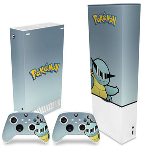 KIT Capa Anti Poeira e Skin Anti-Rage Xbox Series S Vertical - Pokemon Squirtle - Pop Arte Skins - foto 2