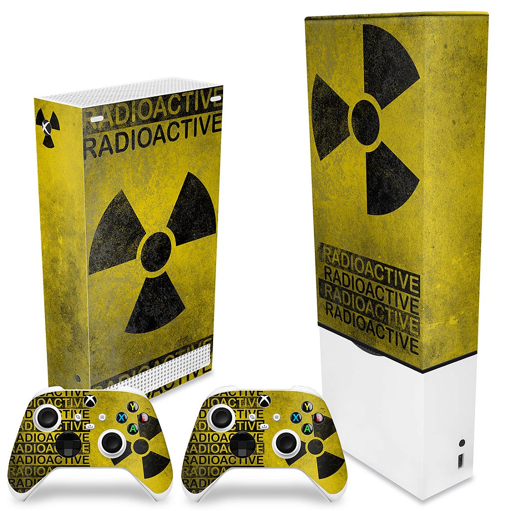 KIT Capa Anti Poeira e Skin Anti-Rage Xbox Series S Vertical - Radioativo - Pop Arte Skins - foto 2