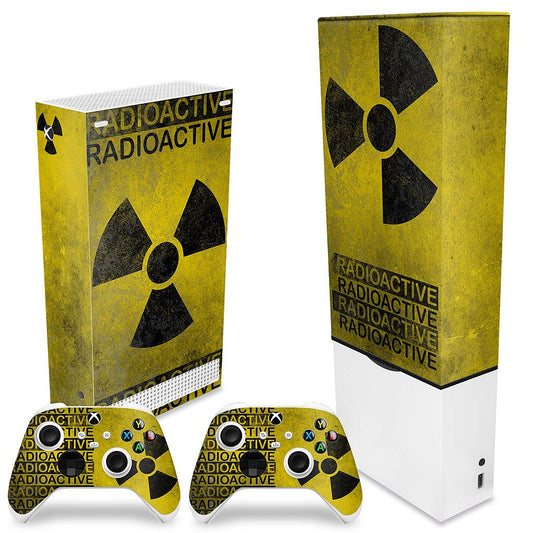KIT Xbox Series S Capa Anti Poeira e Skin Anti-Rage Vertical - Radioativo