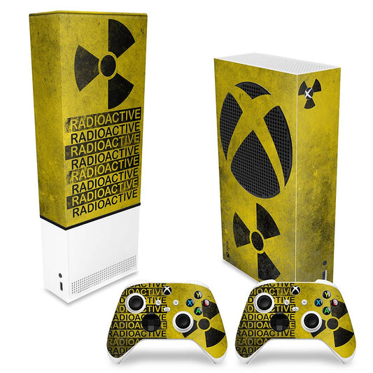 KIT Xbox Series S Capa Anti Poeira e Skin Anti-Rage Vertical - Radioativo