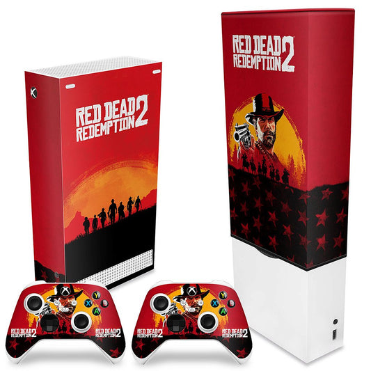 KIT Xbox Series S Capa Anti Poeira e Skin Anti-Rage Vertical - Red Dead Redemption 2