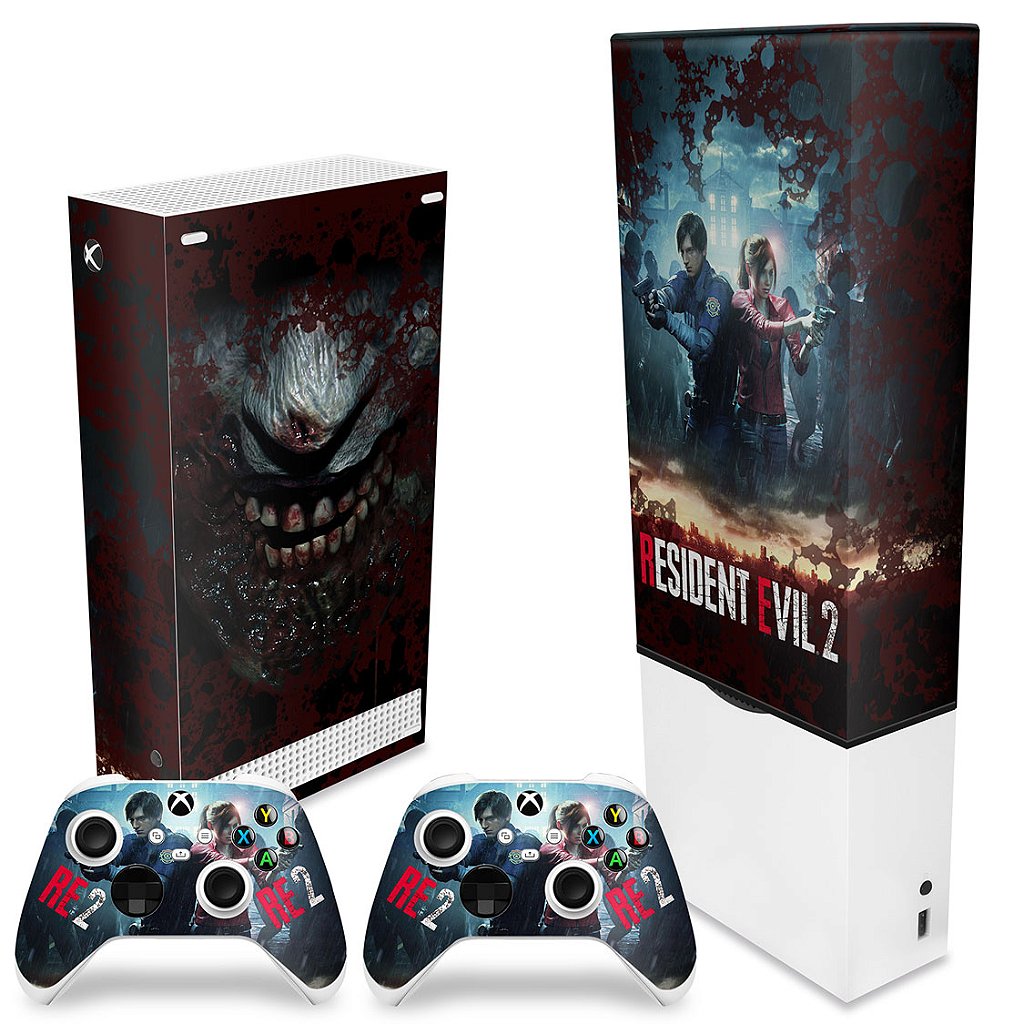 KIT Capa Anti Poeira e Skin Anti-Rage Xbox Series S Vertical - Resident Evil 2 Remake - Pop Arte Skins - foto 2