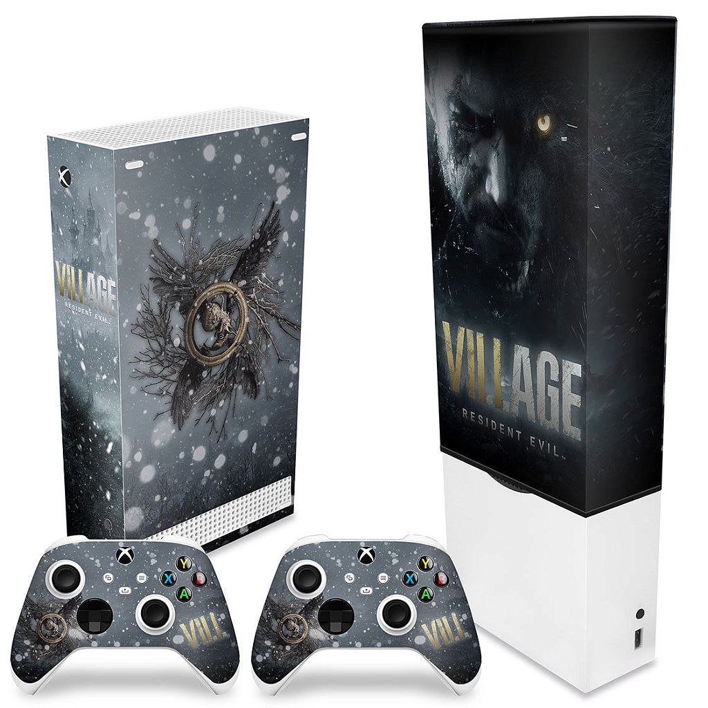 KIT Capa Anti Poeira e Skin Anti-Rage Xbox Series S Vertical - Resident Evil Village - Pop Arte Skins - foto 2