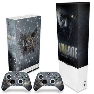 KIT Capa Anti Poeira e Skin Anti-Rage Xbox Series S Vertical - Resident Evil Village - Pop Arte Skins - foto 2