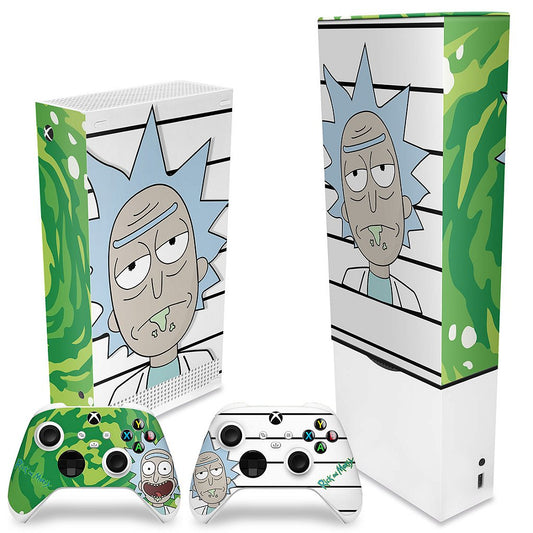 KIT Xbox Series S Capa Anti Poeira e Skin Anti-Rage Vertical - Rick And Morty