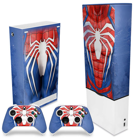 KIT Xbox Series S Capa Anti Poeira e Skin Anti-Rage Vertical - Spider-Man Homem Aranha 2