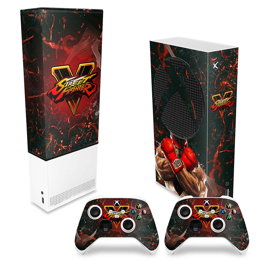 KIT Capa Anti Poeira e Skin Anti-Rage Xbox Series S Vertical - Street Fighter V