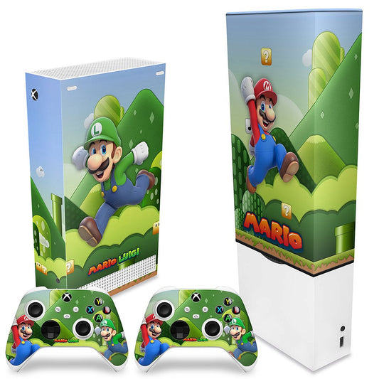 KIT Xbox Series S Capa Anti Poeira e Skin Anti-Rage Vertical - Super Mario