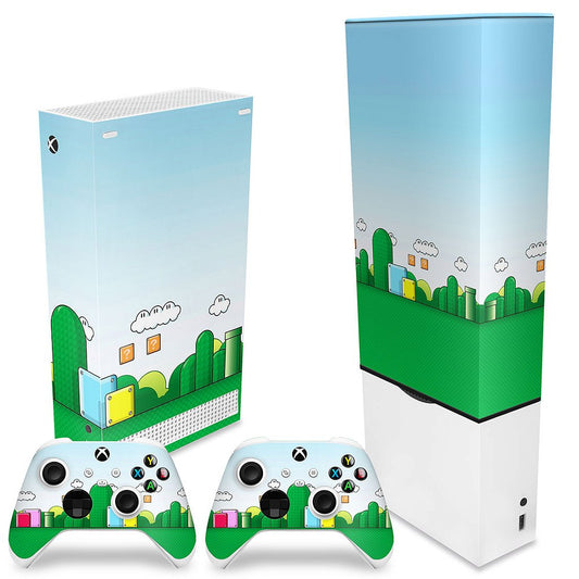 KIT Xbox Series S Capa Anti Poeira e Skin Anti-Rage Vertical - Super Mario Bros