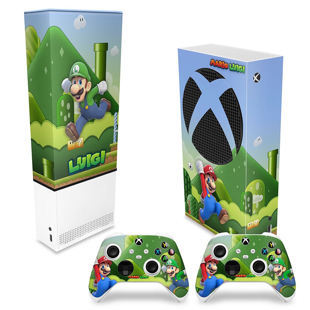 KIT Capa Anti Poeira e Skin Anti-Rage Xbox Series S Vertical - Super Mario