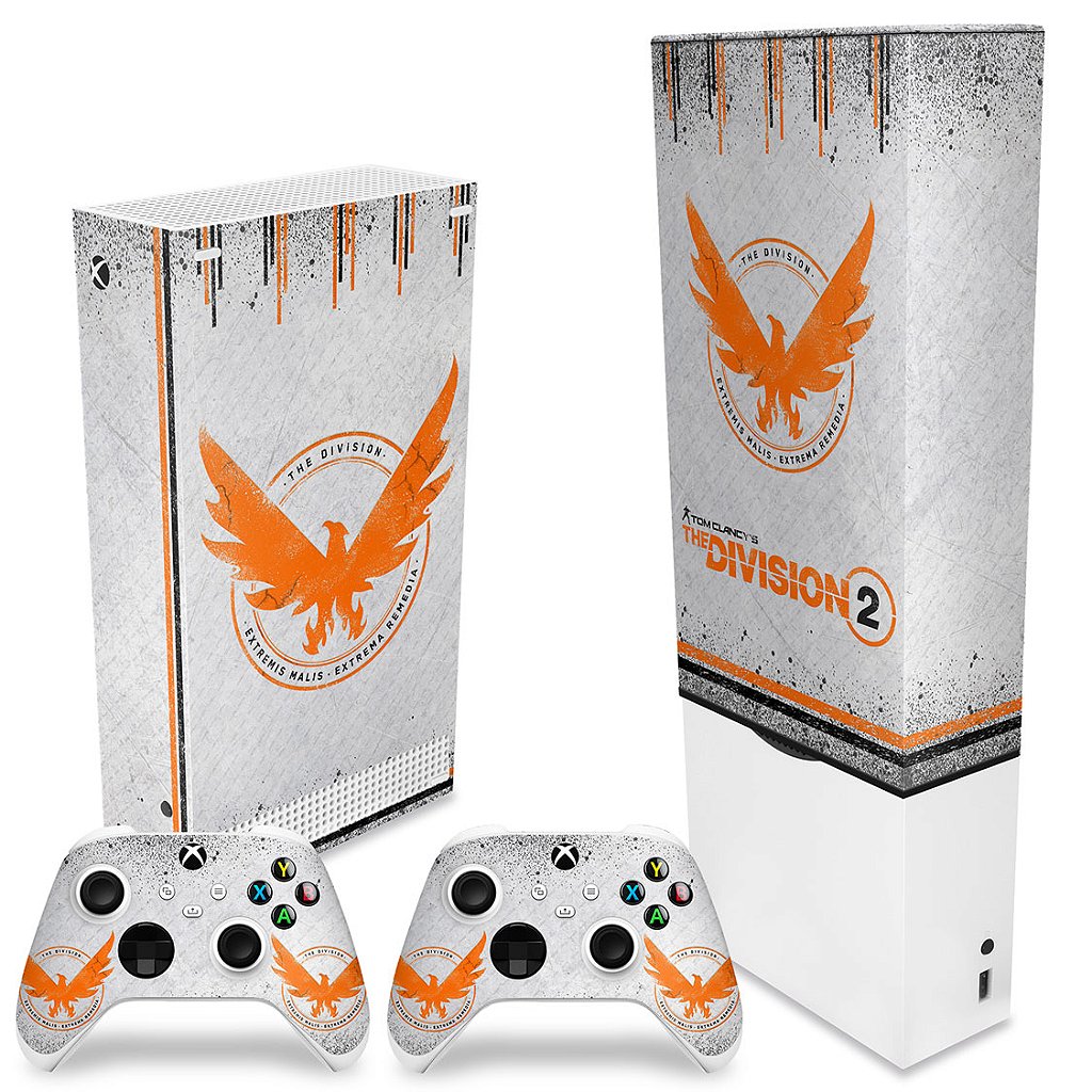 KIT Capa Anti Poeira e Skin Anti-Rage Xbox Series S Vertical - The Division 2 - Pop Arte Skins - foto 2