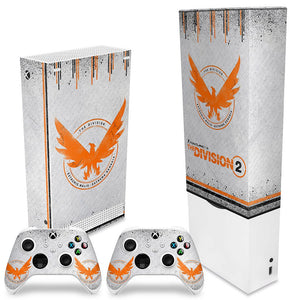KIT Capa Anti Poeira e Skin Anti-Rage Xbox Series S Vertical - The Division 2 - Pop Arte Skins - foto 2