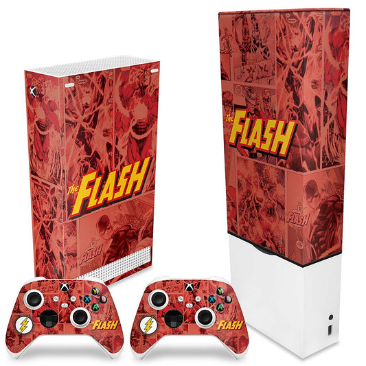 KIT Xbox Series S Capa Anti Poeira e Skin Anti-Rage Vertical - The Flash Comics