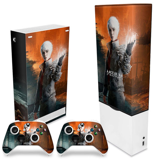 KIT Xbox Series S Capa Anti Poeira e Skin Anti-Rage Vertical - The Medium