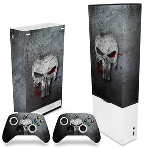 KIT Capa Anti Poeira e Skin Anti-Rage Xbox Series S Vertical - The Punisher Justiceiro - Pop Arte Skins - foto 2