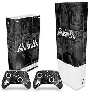 KIT Capa Anti Poeira e Skin Anti-Rage Xbox Series S Vertical - The Punisher Justiceiro Comics - Pop Arte Skins - foto 2