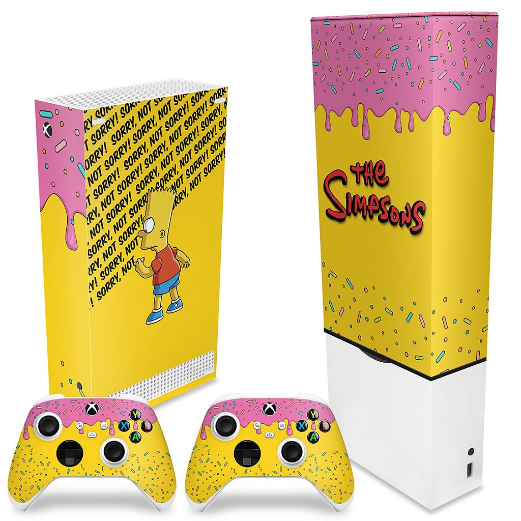 KIT Capa Anti Poeira e Skin Anti-Rage Xbox Series S Vertical - The Simpsons - Pop Arte Skins - foto 2