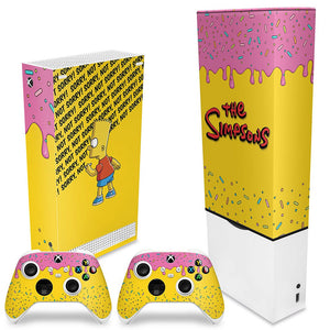 KIT Capa Anti Poeira e Skin Anti-Rage Xbox Series S Vertical - The Simpsons - Pop Arte Skins - foto 2