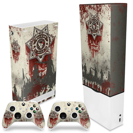 KIT Xbox Series S Capa Anti Poeira e Skin Anti-Rage Vertical - The Walking Dead