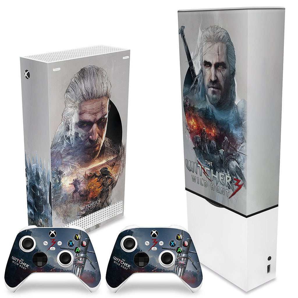 KIT Capa Anti Poeira e Skin Anti-Rage Xbox Series S Vertical - The Witcher 3 - Pop Arte Skins - foto 2