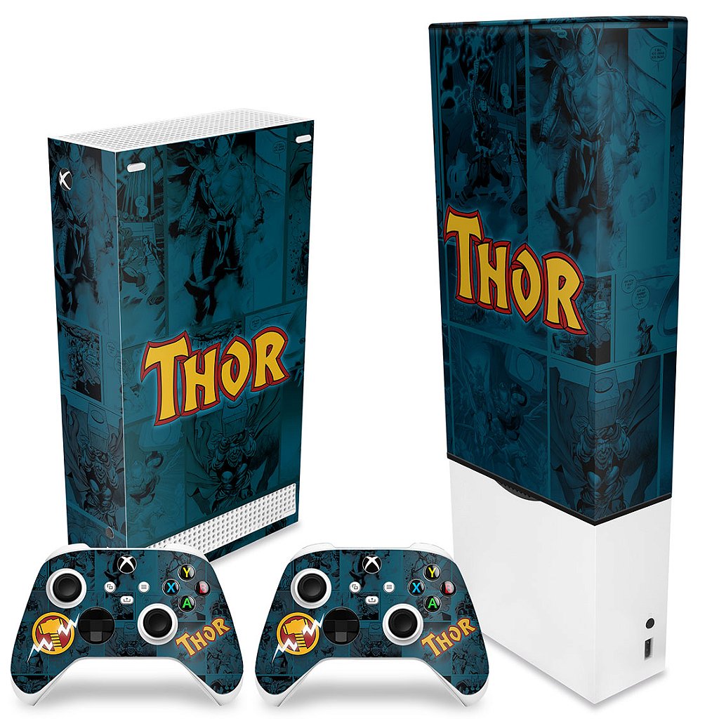 KIT Capa Anti Poeira e Skin Anti-Rage Xbox Series S Vertical - Thor Comics - Pop Arte Skins - foto 2