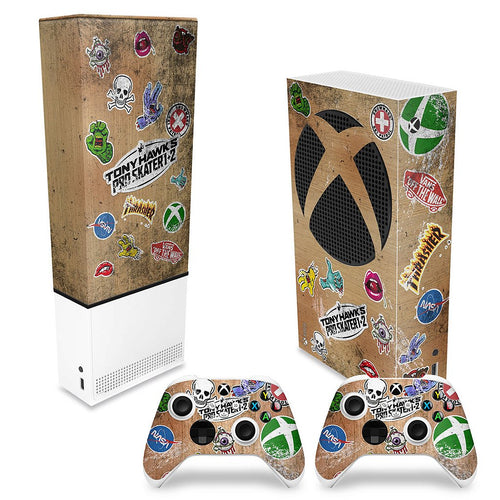 KIT Capa Anti Poeira e Skin Anti-Rage Xbox Series S Vertical - Tony Hawk's Pro Skater