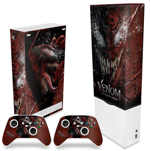 KIT Capa Anti Poeira e Skin Anti-Rage Xbox Series S Vertical - Venom Tempo de Carnificina - Pop Arte Skins - foto 2
