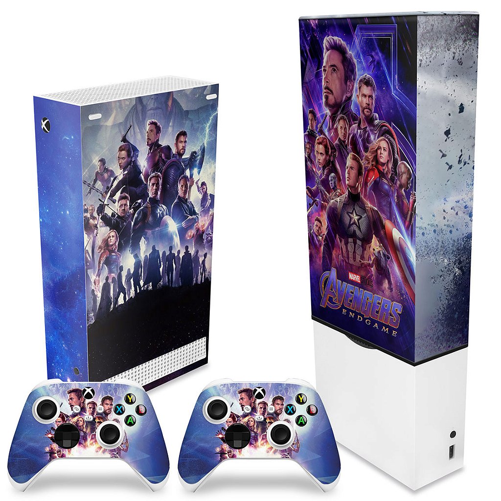 KIT Capa Anti Poeira e Skin Anti-Rage Xbox Series S Vertical - Vingadores Ultimato Endgame - Pop Arte Skins - foto 2