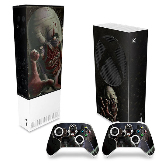 KIT Xbox Series S Capa Anti Poeira e Skin Anti-Rage Vertical - Zombie Zumbi The Walking