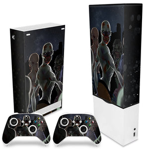 KIT Capa Anti Poeira e Skin Anti-Rage Xbox Series S Vertical - Zombie Zumbi The Walking - Pop Arte Skins - foto 2