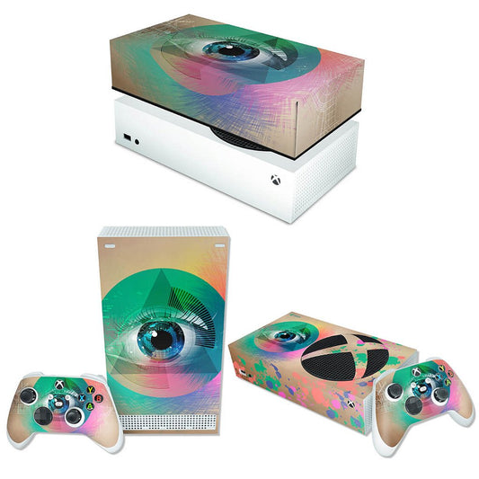 KIT Xbox Series S Skin Anti-Rage e Capa Anti Poeira Horizontal - Abstrato #89