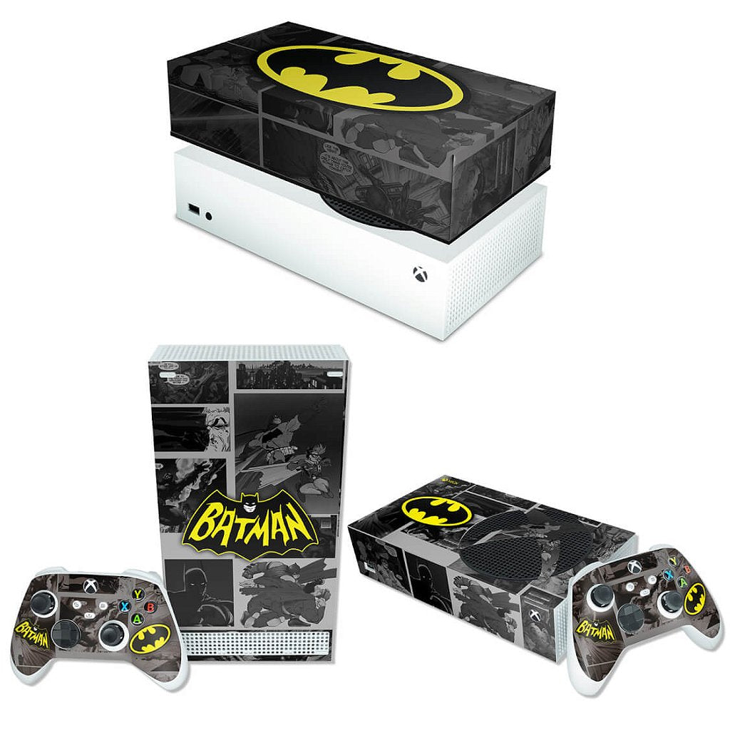 KIT Capa Anti Poeira e Skin Anti-Rage Xbox Series S Horizontal - Batman Comics