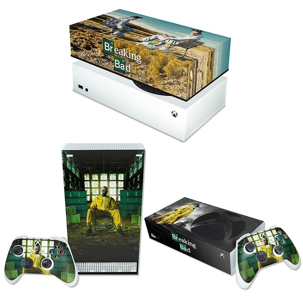 KIT Capa Anti Poeira e Skin Anti-Rage Xbox Series S Horizontal - Breaking Bad