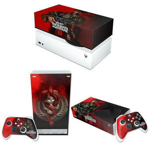 KIT Capa Anti Poeira e Skin Anti-Rage Xbox Series S Horizontal - Call Of Duty Modern Warfare III