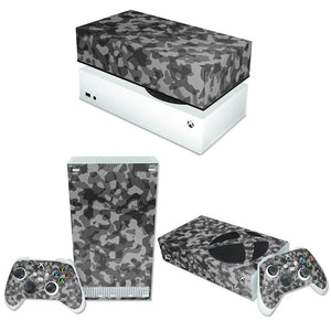 KIT Capa Anti Poeira e Skin Anti-Rage Xbox Series S Horizontal - Camuflado Cinza