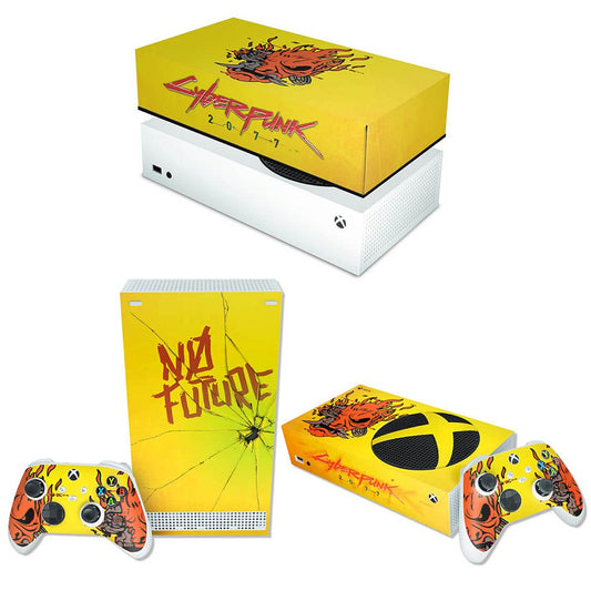 KIT Xbox Series S Skin Anti-Rage e Capa Anti Poeira Horizontal - Cyberpunk 2077