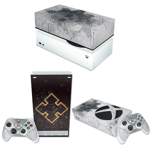 KIT Capa Anti Poeira e Skin Anti-Rage Xbox Series S Horizontal - Gears 5 Bundle
