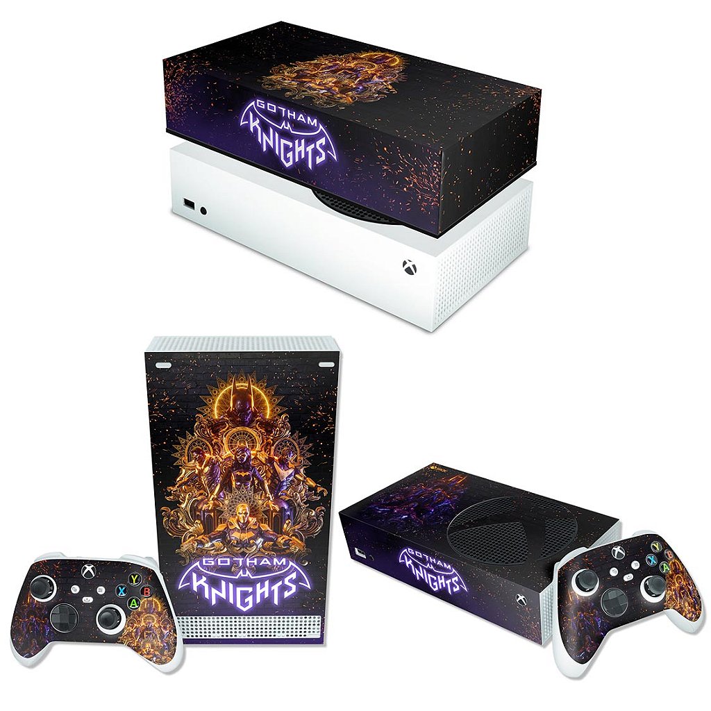 KIT Capa Anti Poeira e Skin Anti-Rage Xbox Series S Horizontal - Gotham Knights