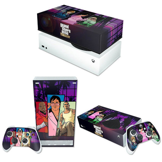 KIT Xbox Series S Skin Anti-Rage e Capa Anti Poeira Horizontal - GTA The Trilogy
