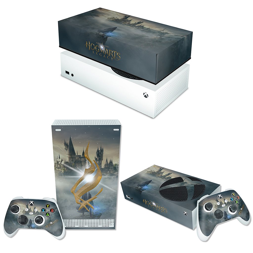 KIT Xbox Series S Skin Anti-Rage e Capa Anti Poeira Horizontal - Hogwarts Legacy