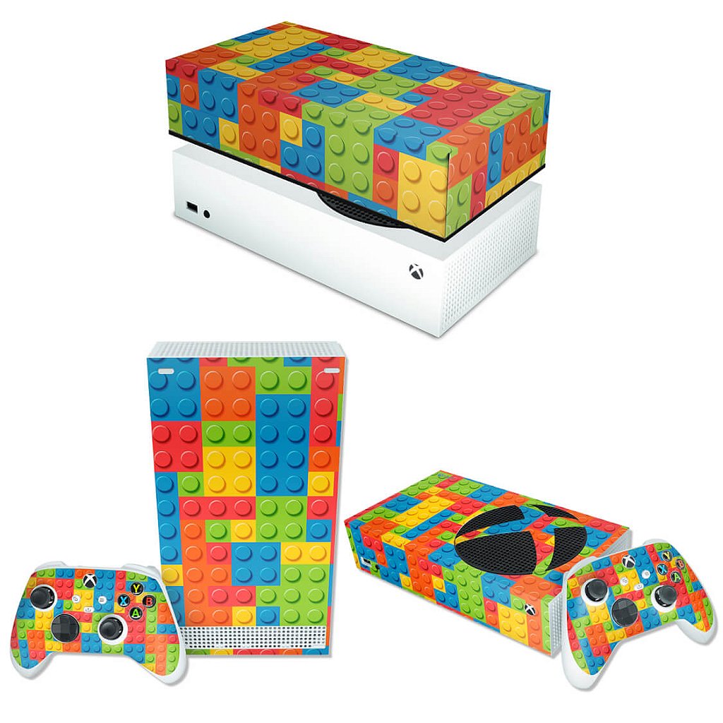 KIT Capa Anti Poeira e Skin Anti-Rage Xbox Series S Horizontal - Lego Peça