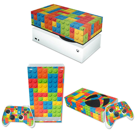 KIT Xbox Series S Skin Anti-Rage e Capa Anti Poeira Horizontal - Lego Peça