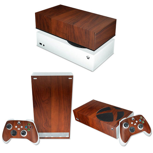 KIT Xbox Series S Skin Anti-Rage e Capa Anti Poeira Horizontal - Madeira