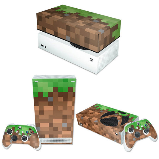 KIT Xbox Series S Skin Anti-Rage e Capa Anti Poeira Horizontal - Minecraft